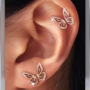 ADORNMONDE PETA butterfly wings earring set.